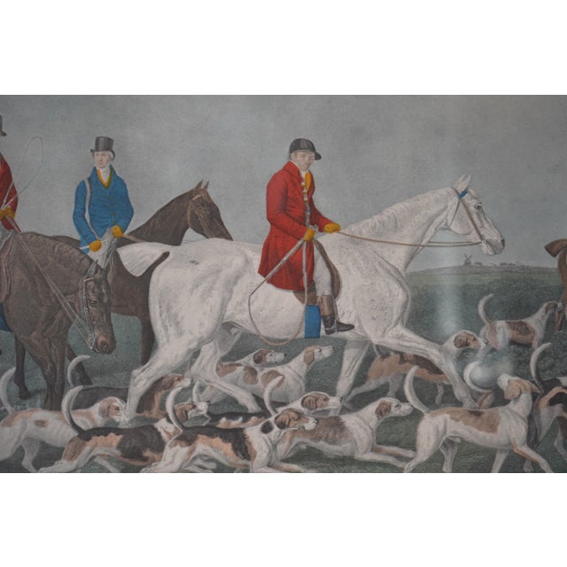 Sculpture Materials Framed Engraving Print of Stag Hounds Hunt Scene For Sale - Image 7 of 13
