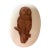 Vintage Illustrated Brown Barred Owl Oval Ceramic Paperweight For Sale
