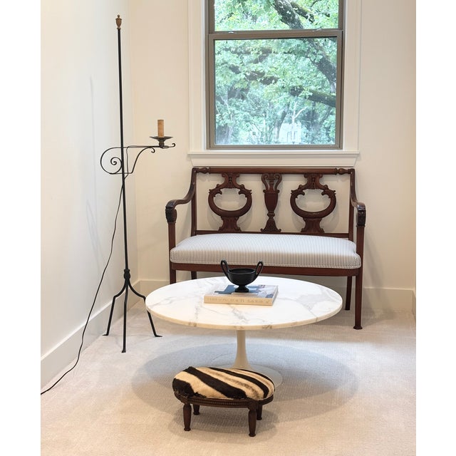 American Antique Early 20th Century American Wrought Iron Bridge Arm Floor Lamp For Sale - Image 3 of 18