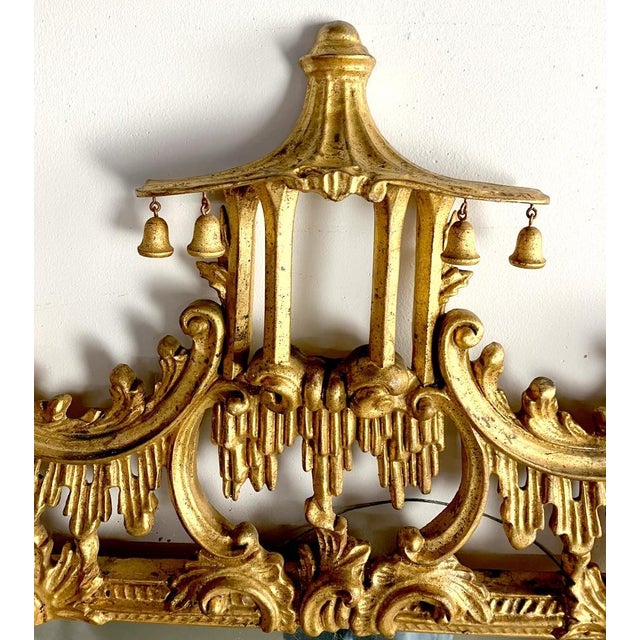 Late 19th Century Chinese Chippendale Gilt Wood Carved Frame Pagoda Mirror George III Style For Sale - Image 5 of 9