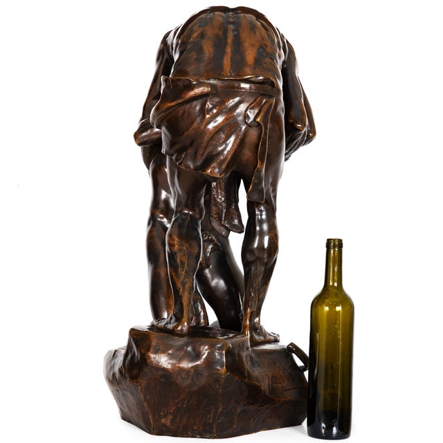 Rare French Bronze Sculpture “Return of Prodigal Son” by Ernest Dubois For Sale - Image 4 of 18