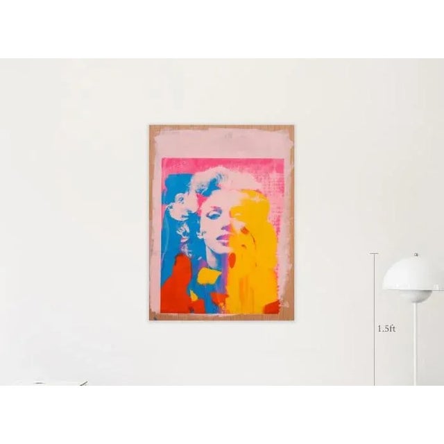 Marilyn Monroe Pop Art. Acrylic and silkscreen on wood. Ready to hang with signature at the back.