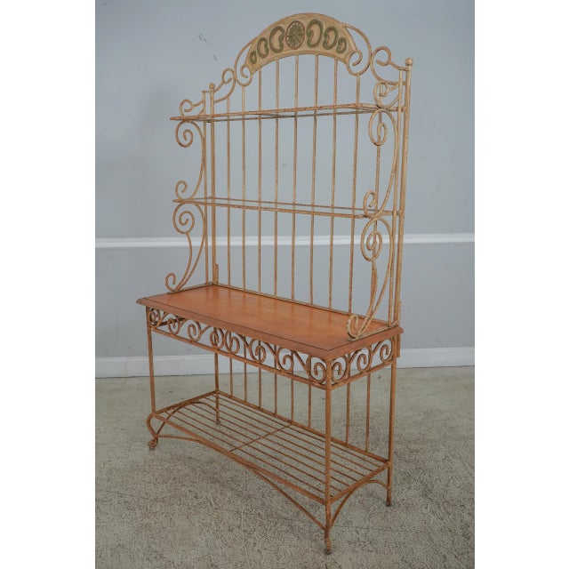 Country French Distressed Finish Potting or Bakers Rack For Sale - Image 13 of 13