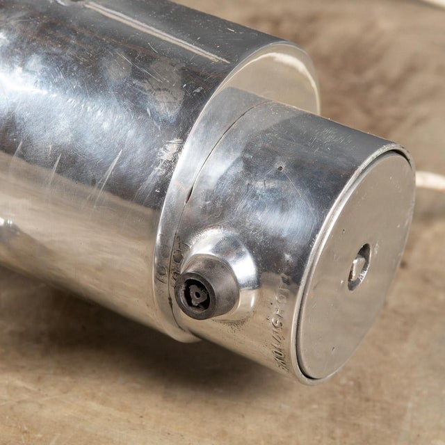 Industrial Polished Aluminium & Steel Strip Lights, 20th Century, Set of 2 For Sale - Image 9 of 18
