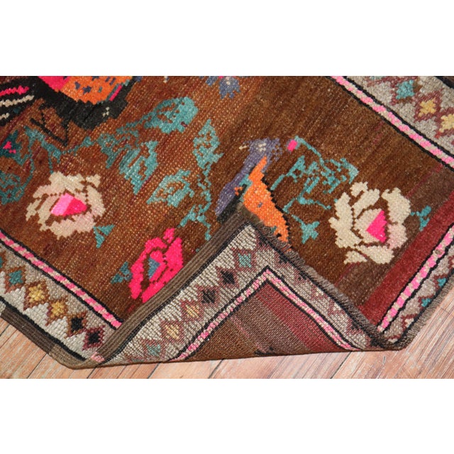 Pictorial Vintage Turkish Pigeon Rug - 1'10" x 2'4" For Sale In New York - Image 6 of 6