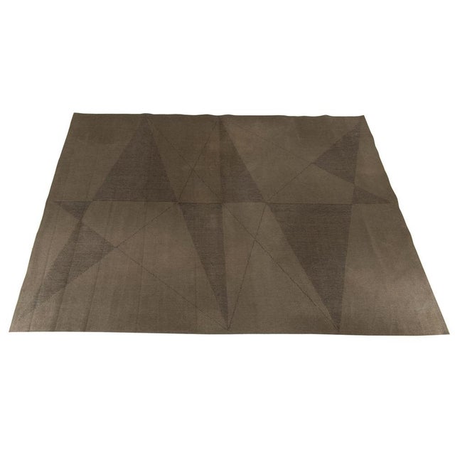 Brown Mid-Century Modern Geometric Superior Rug from Slovena Zilina, 1967 For Sale - Image 8 of 8