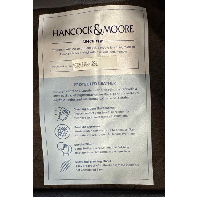 Hancock & Moore Navy Blue Leather Recliners, a Pair For Sale - Image 9 of 9
