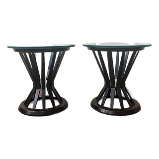 Mid 20th Century Pair of Edward Wormley Sheaf of Wheat Round Side Tables for Dunbar For Sale