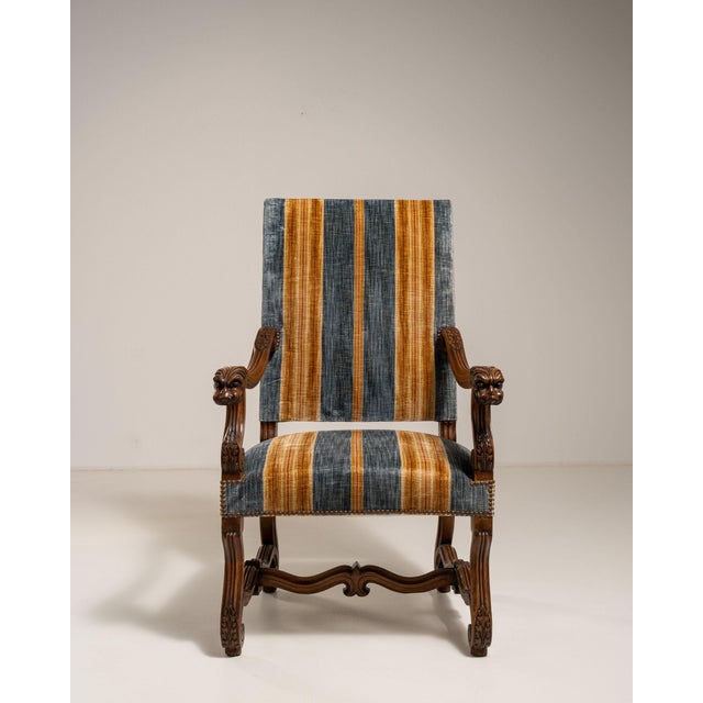 Baroque 19th Century France Baroque Gold Wood Armchair For Sale - Image 3 of 9