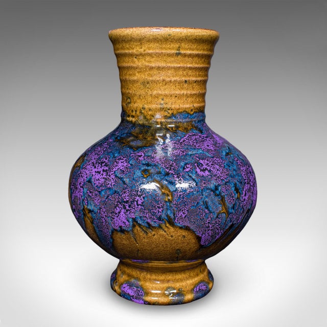 Mid-Century Modern Vintage Fat Lava Posy Vase, German, Glazed Ceramic, Flower Pot, Mid Century For Sale - Image 3 of 10