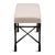 Contemporary Upholstered Cream & Black Iron Bench For Sale - Image 3 of 5