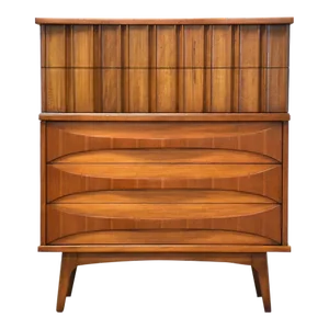 Mid Century Modern Walnut Tall Dresser