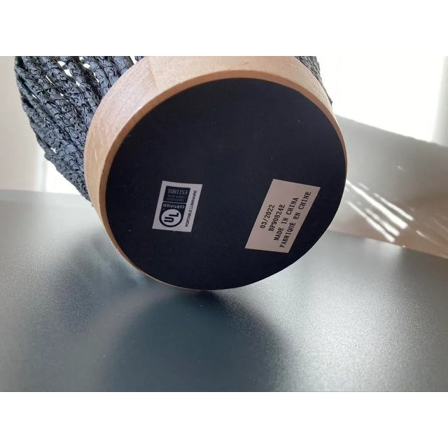 Black Rattan Rope Portable Lamp For Sale - Image 10 of 12