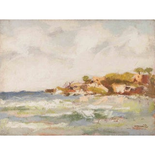 Franco Marzilli, Seaview, Oil Painting, 1970s For Sale