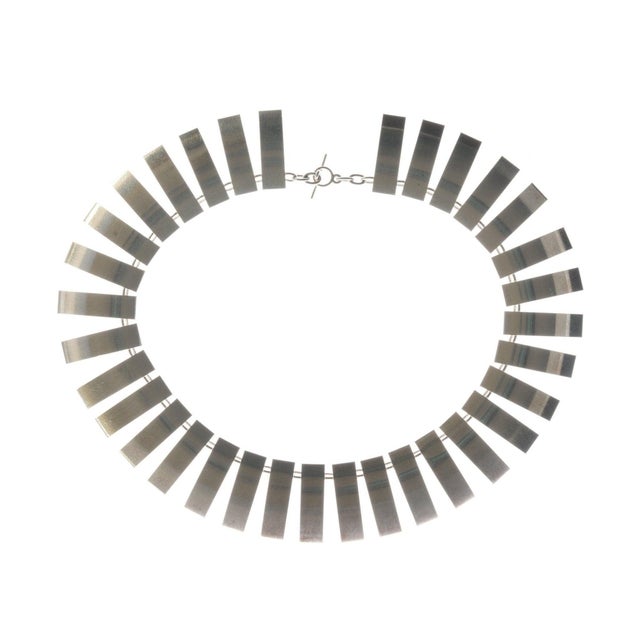 Metal Arno Malinowski (1899-1976) Georg Jensen Mid Century Modern Sterling Necklace For Sale - Image 7 of 9