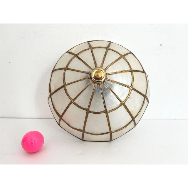 Mid Century Capiz Shell Flush Light For Sale - Image 11 of 15