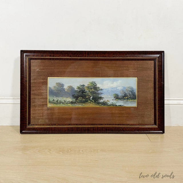 Vintage Pastel Landscape Original Artwork Signed Scott For Sale - Image 4 of 10