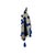 Mexican Blue and Gray Wool Pompom Chamula Shawl Blanket For Sale - Image 4 of 10