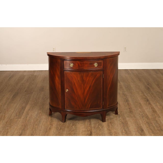 Henkel Harris Georgian Style Mahogany Demilune Console For Sale - Image 14 of 18