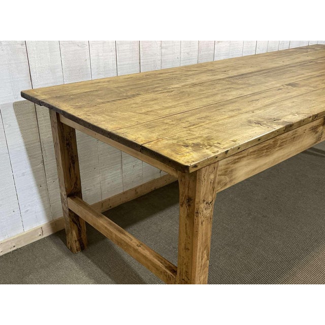 Early 20th Century Poplar Farmhouse Table For Sale - Image 9 of 14