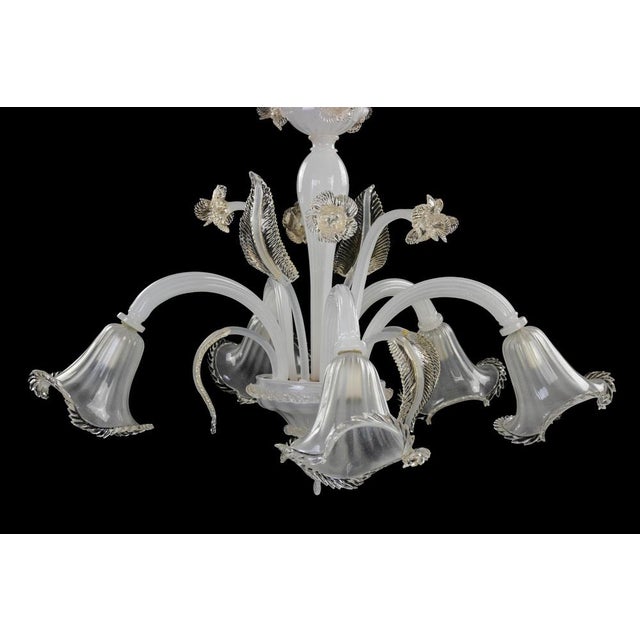 Mid-Century Murano Glass 5-Light Chandelier For Sale - Image 6 of 11
