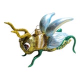 Larry Fraga “Green Leaper” #5998 Glitter Series Rare Blown Glass Ornament For Sale