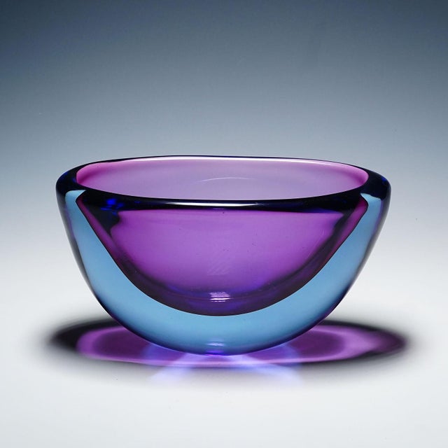 Mid-Century Modern Large Art Glass Bowl by Flavio Poli for Seguso Vetri d'Arte 1950s For Sale - Image 3 of 8