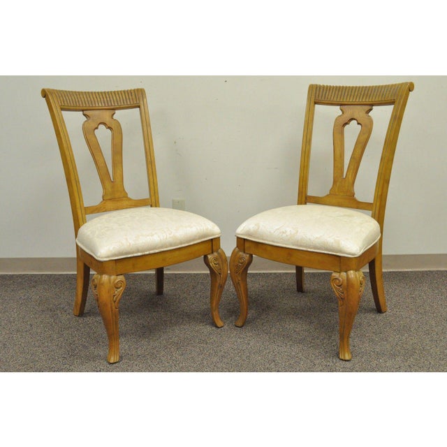 Set of 6 Decorator Mediterranean Tuscany Style Oak Wood Dining Arm Side Chairs Chairish