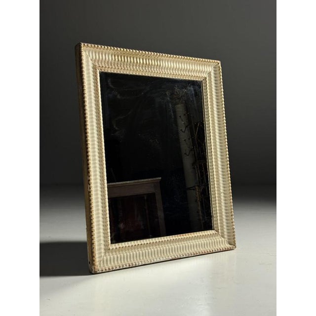 French Mirror in Ribbed White Frame, 1890s For Sale - Image 9 of 13