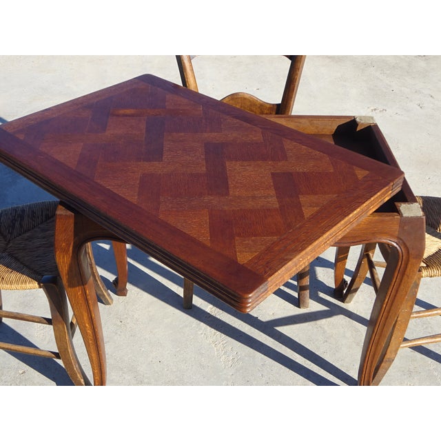 Brown Louis XV Oak Folding Table, 1950s For Sale - Image 8 of 18