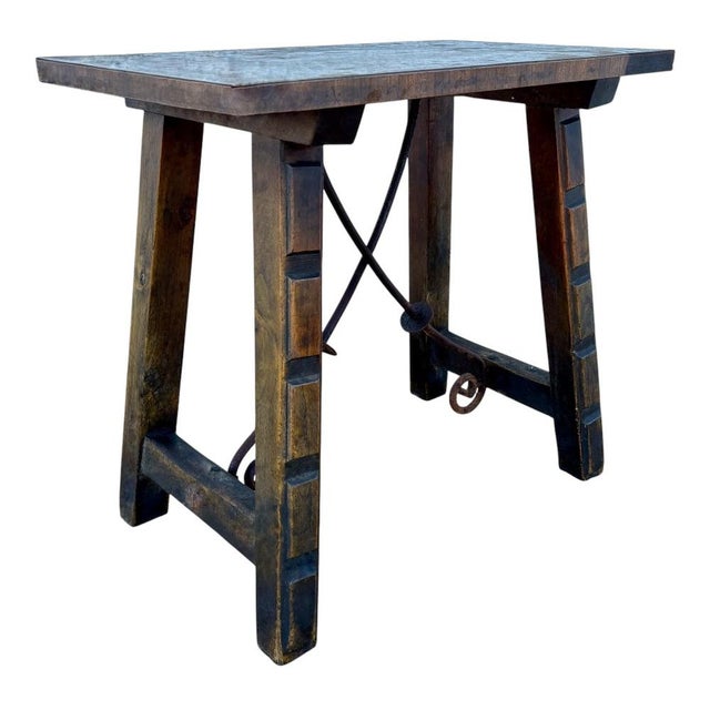 Wood Vintage Castilian Worktable, 1950s For Sale - Image 7 of 7