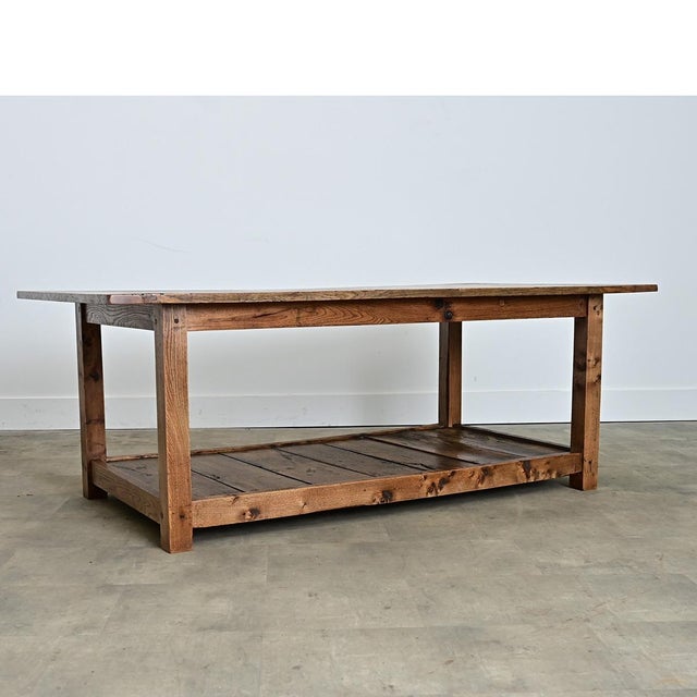 Brown English 19th Century Farmhouse Table at Coffee Table Height For Sale - Image 8 of 11