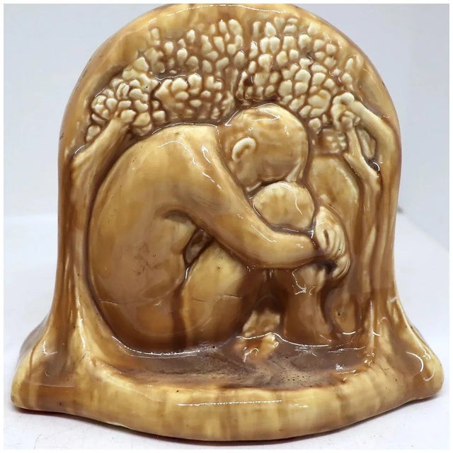 Ceramic Vintage American Calco Pottery Adam and Eve Bookends - A Pair For Sale - Image 7 of 13