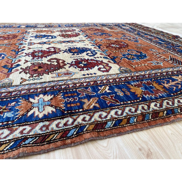 2000 - 2009 Rust Kazak Style Hand-Knotted Wool Area Rug For Sale - Image 5 of 13