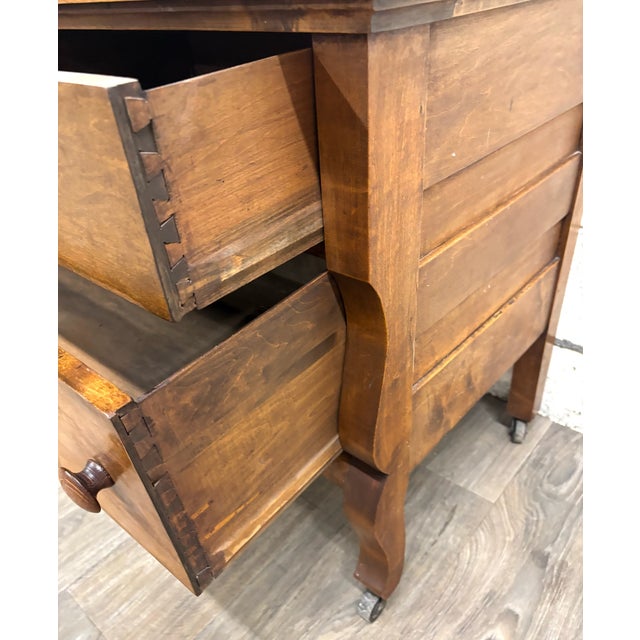 Brown Antique American Victorian Dresser With Tall Removable Swivel Mirror For Sale - Image 8 of 11