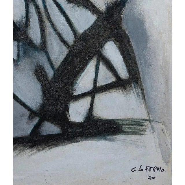 Grey Shape is an original artwork realized by Giorgio Lo Fermo (b. 1947) in 2020. Original Oil Painting on Canvas. Hand-...