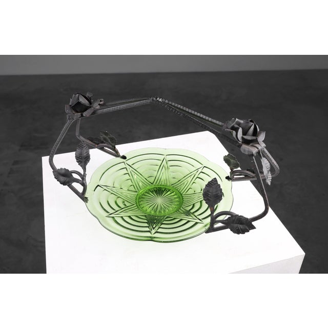 Art Deco Glass and Metal Fruit Bowl, France, 1920s For Sale - Image 12 of 12