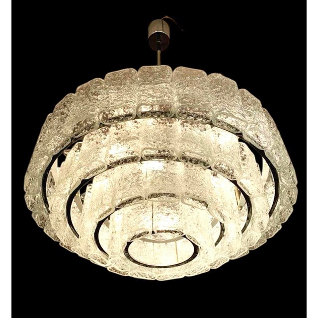 Iceglass Chandelier from Doria Leuchten, 1950s For Sale - Image 4 of 8