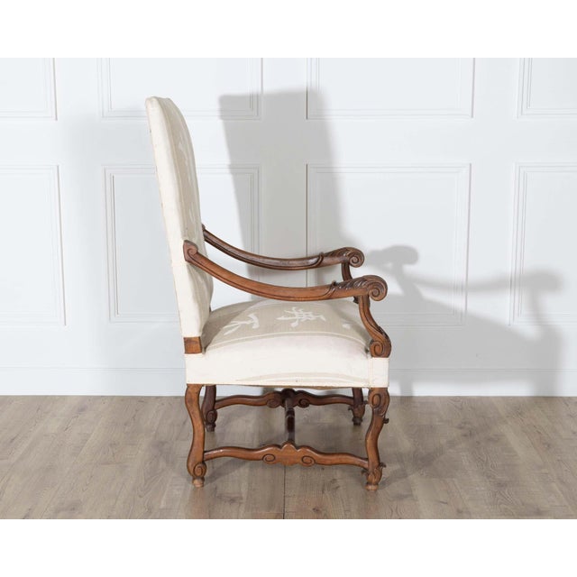 Mid 20th Century Pair of Large Louis XIII Style Carved Oak Armchairs For Sale - Image 12 of 12