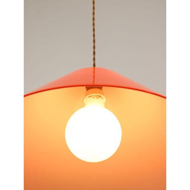 Plastic Mid-Century Modern Orange Pendant Lamp from Guzzini, 1960s For Sale - Image 7 of 18