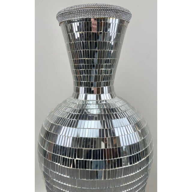 Monumental Art Deco Style Micro Mosaic Mirrored Over Clay Urns, a Pair For Sale - Image 9 of 12