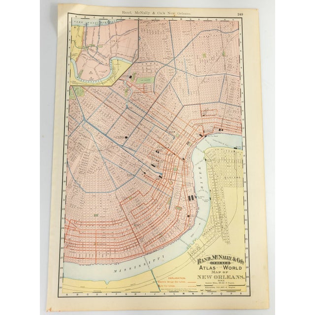 19th Century Colored Lithograph Print of New Orleans From Rand McNally For Sale - Image 10 of 10