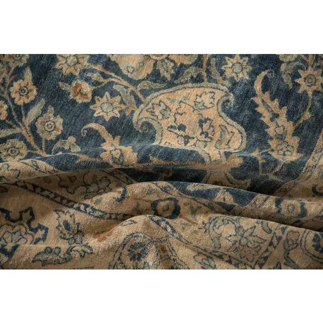 Old New House Vintage Distressed Yezd Carpet - 8'9" x 11'5" For Sale - Image 4 of 15