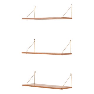 Vintage Danish Teak Floating Shelves, 1960s For Sale