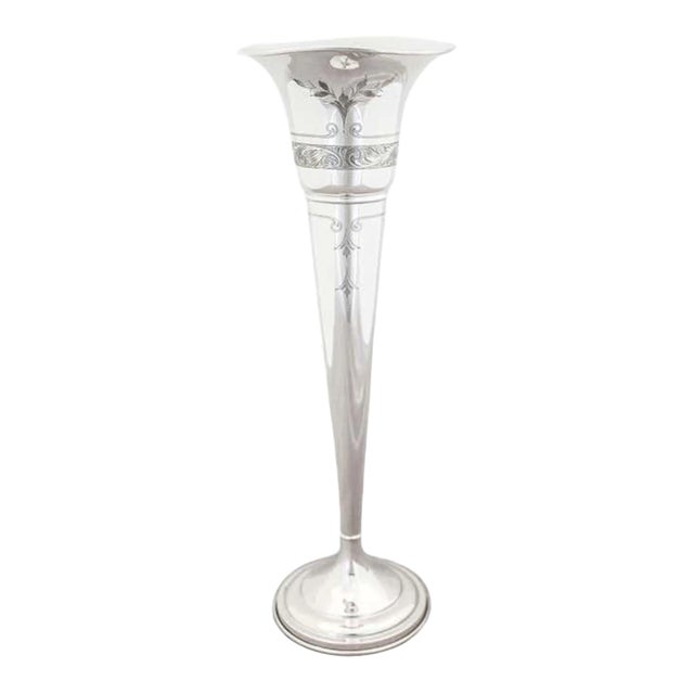 Sterling Silver Trumpet Vase For Sale