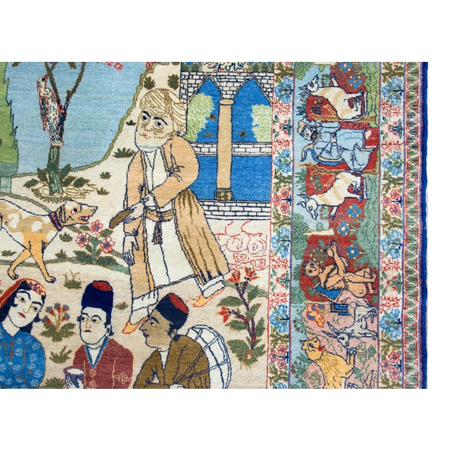 Early 20th Century Pictorial Isfahan Rug For Sale - Image 10 of 15