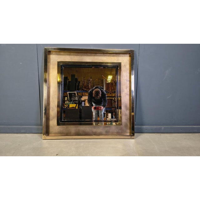 Brown Vintage Mirror from Maison Jansen, 1970s For Sale - Image 8 of 10