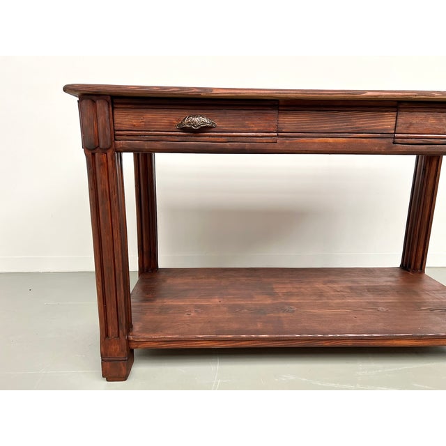 Small Pine Drapery Table, 1950s For Sale - Image 6 of 18