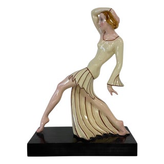Art Deco Ceramic Dancer by Josef Lorenzl for Royal Dux, Bohemia, 1925 For Sale