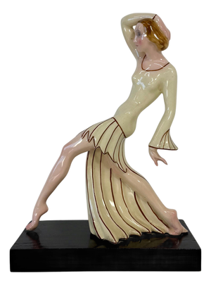 Art Deco Ceramic Dancer by Josef Lorenzl for Royal Dux, Bohemia, 1925